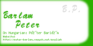 barlam peter business card